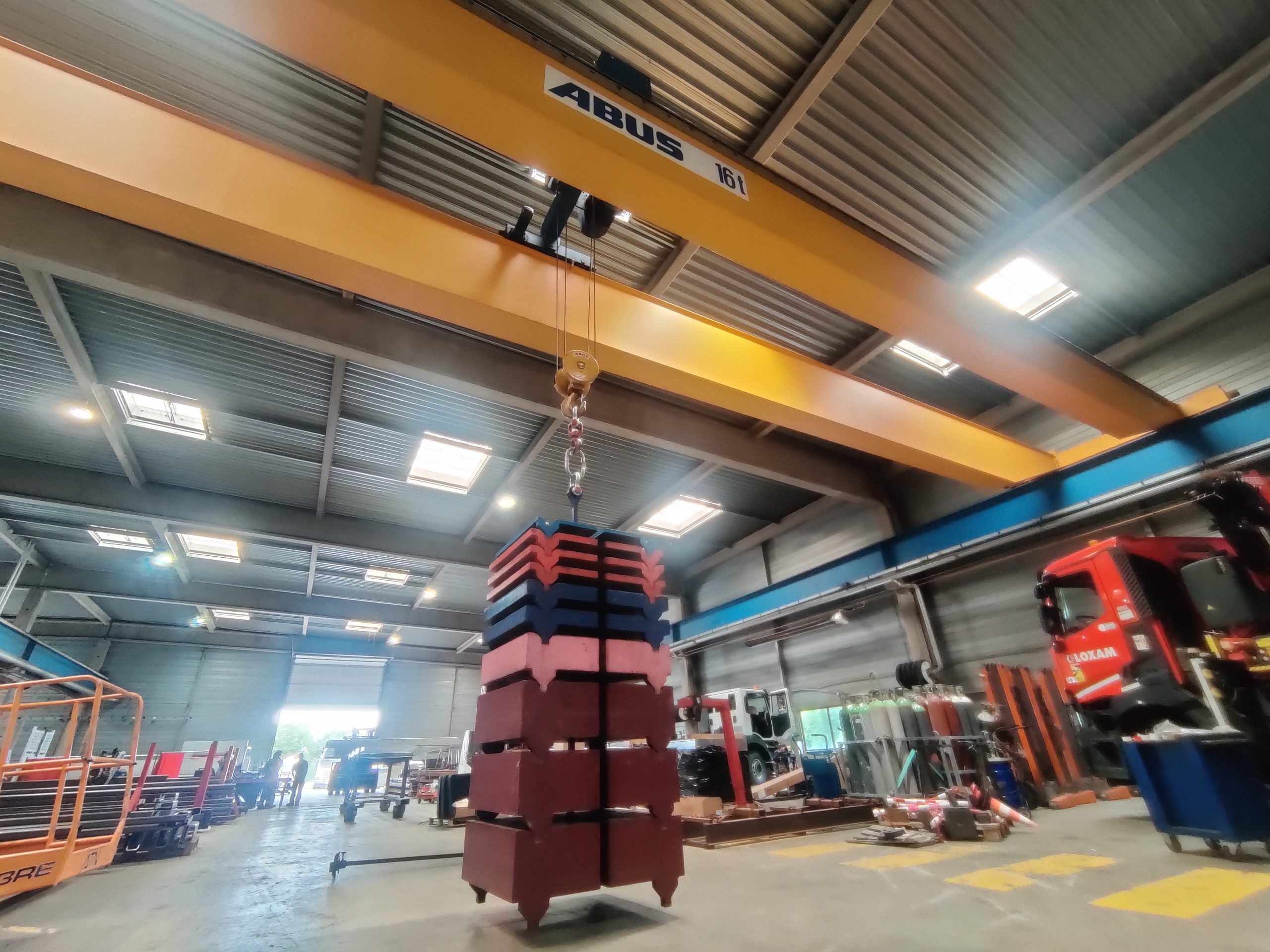 test de charge pont roulant 16tonnes